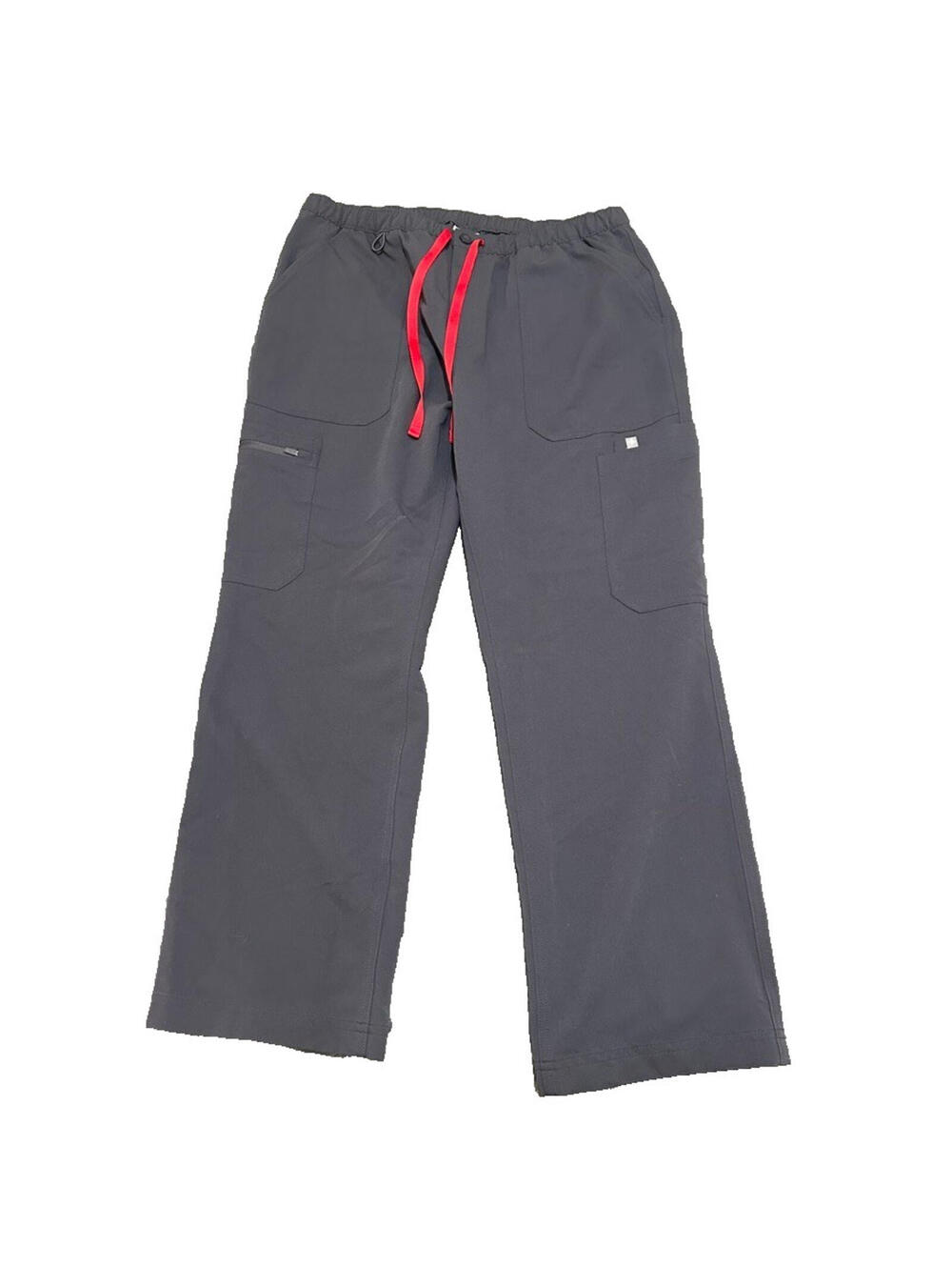 Figs Technical Collection Yola Large Skinny Scrub Pants Charcoal Gray Red L/S